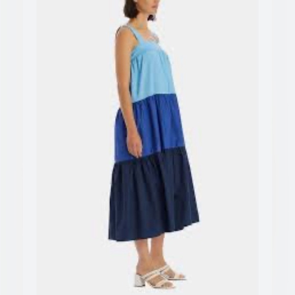 Goodnight Macaron ‘Yanny’ Strap Color Block Tiered Sundress - Picture 1 of 10